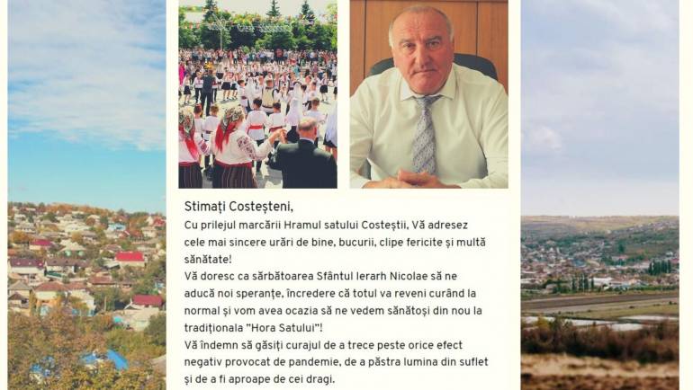 Mesajul primarului satului Costești cu ocazia ”Hramului”