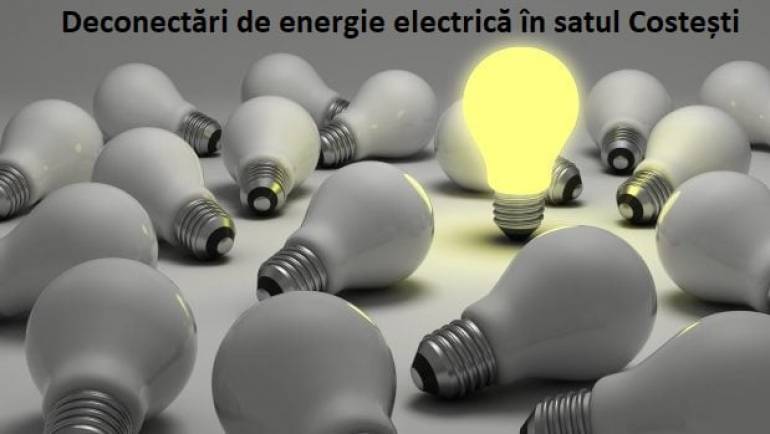 Deconectări de energie electrică pe 31 străzi din satul Costești!